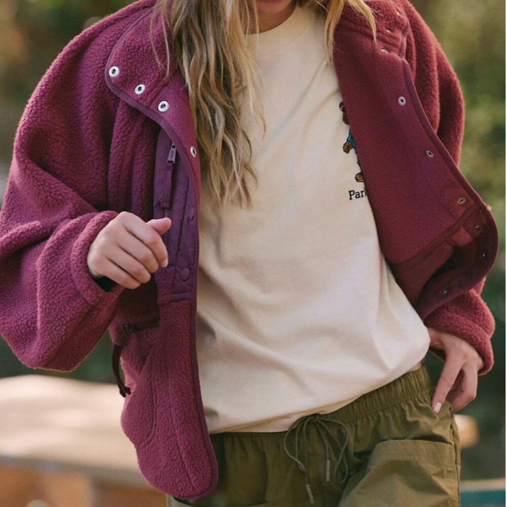 Free People Movement x Hatch Oversized Fleece - Deep Maroon - NWT